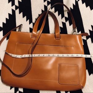 Gorgeous tan Lodis leather laptop bag